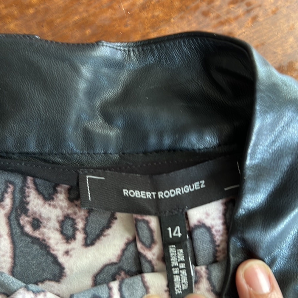 Robert Rodriguez Leather Waistband Leopard Skirt Size 14 - Picture 3 of 6